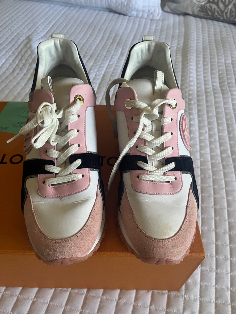Louis Vuitton Pink, White & Black Women's Low-Top Sneakers